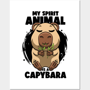 Don't Worry be Capy Funny Capybara Face Zoo Rodent Capybaras Posters and Art